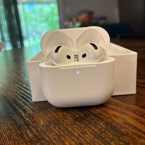The Apple AirPods 4 with USB-C Charging Case 4th Gen in White.